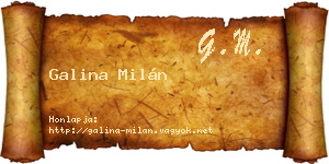 Galina Milán névjegykártya